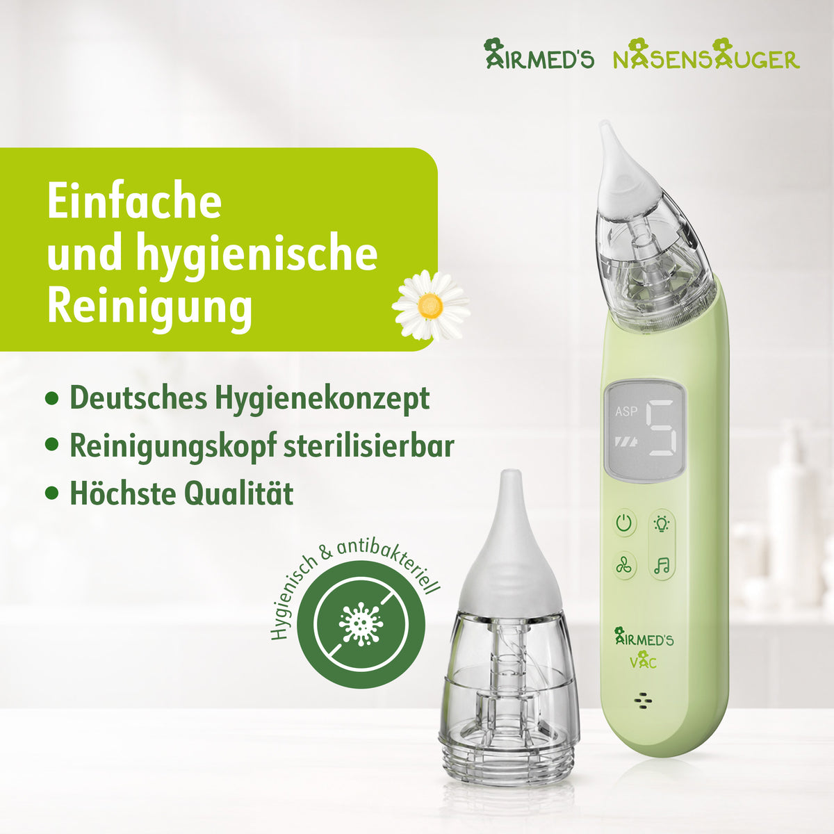 Airmed's Nasensauger E. Elektrischer Nasensauger. Sicher & sofort freie Nase