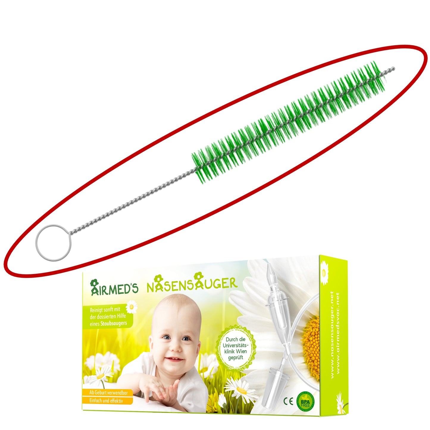 Airmed's Nasensauger Reinigungsbürste. Ersatzteil für Pflege & Hygiene