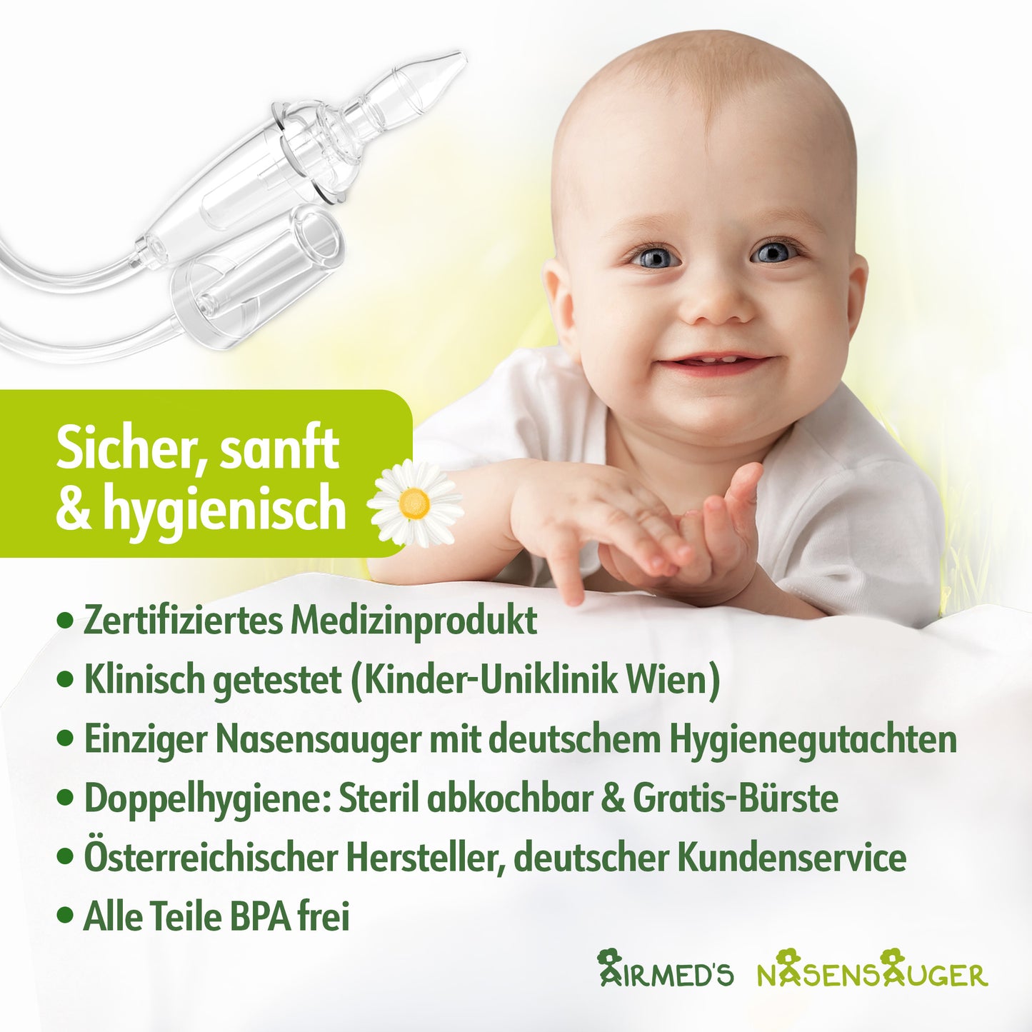 Airmed's Nasensauger S. Nasensauger Staubsauger. Klinisch getestet, sicher und sanft