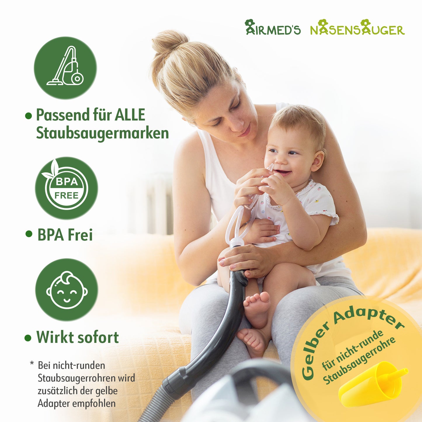 Airmed's Nasensauger S. Nasensauger Staubsauger. Klinisch getestet, sicher und sanft