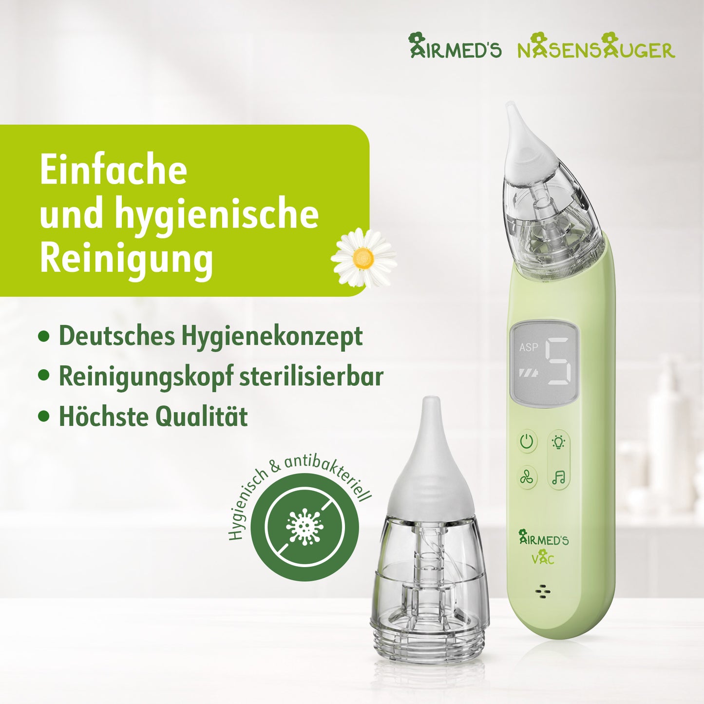 Airmed's Nasensauger E. Elektrischer Nasensauger. Sicher & sofort freie Nase