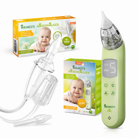 Kombipaket Airmed's Nasensauger E & S. Sicher & sofort freie Nase. Zuhause und To Go